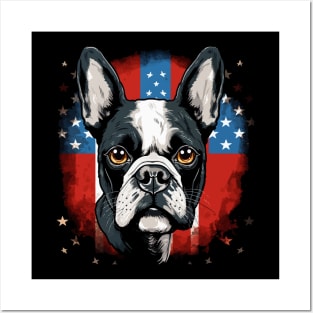 Patriotic Boston Terrier Posters and Art